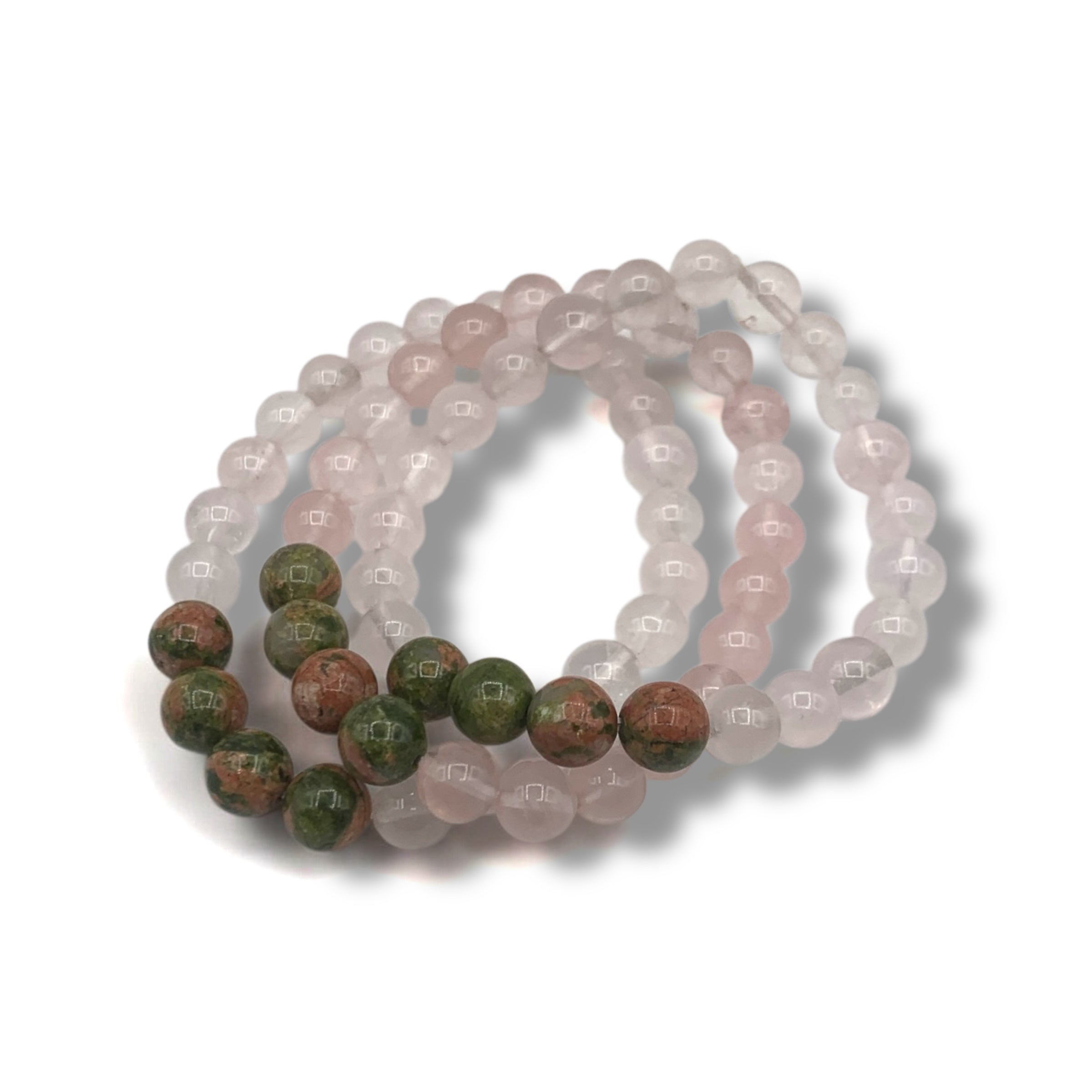 Bracelet - Rose Quartz 8mm With Unakite